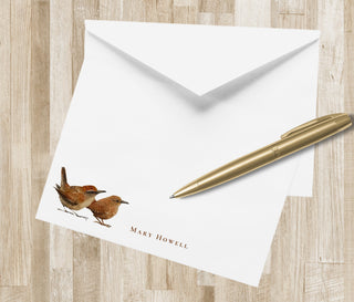 Personalized Wren Bird Stationery | Audubon Stationary | Bird Lover Gift | Bird Watcher Gift | Pair of Wrens
