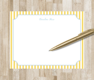 Personalized Stripe Stationery Set | Preppy Stationary | Classic Notecards