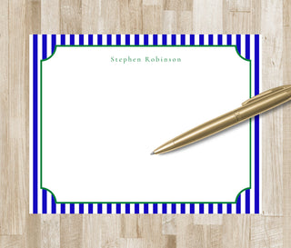 Personalized Stripe Stationery Set | Preppy Stationary | Classic Notecards