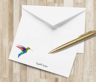 Personalized Hummingbird Stationery / Bird Stationary | Colorful Hummingbird Notecards | Audubon Stationary | Bird Lover Watcher Gift