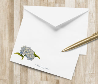 Hydrangea Stationery Set / Stationary | Blue Hydrangea Flower Notecards | Light Blue Hydrangea | Floral Notecards
