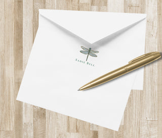 Personalized Dragonfly Stationery Set | Dragon fly Stationary | Dragonfly Notecards | Elegant Gift Idea