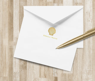 Personalized Scallop Seashell Stationery / Shell Notecards | Beachy Stationary | Coastal Stationery | Coastal Notecards | Beachy Gifts