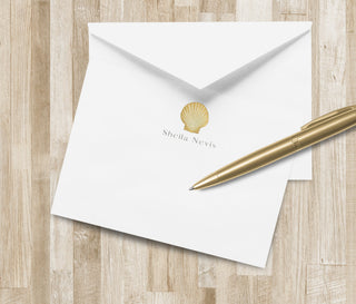 Personalized Scallop Seashell Stationery / Shell Notecards | Beachy Stationary | Coastal Stationery | Coastal Notecards | Beachy Gifts