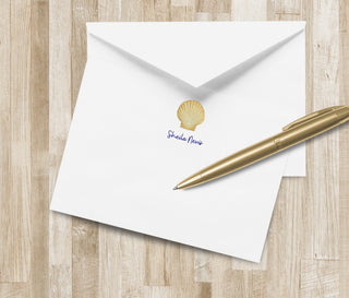 Personalized Scallop Seashell Stationery / Shell Notecards | Beachy Stationary | Coastal Stationery | Coastal Notecards | Beachy Gifts
