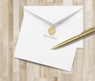 Personalized Scallop Seashell Stationery / Shell Notecards | Beachy Stationary | Coastal Stationery | Coastal Notecards | Beachy Gifts