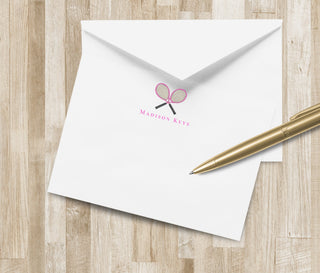 Personalized Tennis Racket Stationery Set / Stationary | Tennis Notecards | Tennis Team Gift | Mens & Women's Tennis Gift
