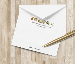 Armor of God Stationery Set | Christian Stationary | Religious Gift | Pastor Gift | Personalized Bible Scripture Verse Stationery