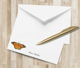 Personalized Monarch Butterfly Stationery | Custom Butterfly Notecards | Butterfly Stationary Set