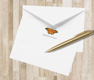 Personalized Monarch Butterfly Stationery | Custom Butterfly Notecards | Butterfly Stationary Set