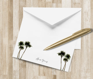Palm Tree Stationery Set / Personalized Stationary Set | Florida Notecards | Coastal Notecards | Florida Stationery | Coastal Stationery