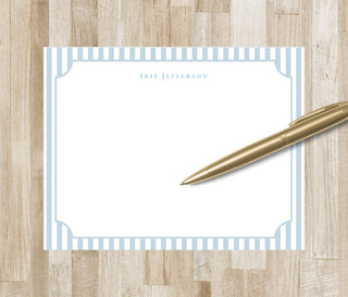 Personalized Stripe Stationery Set | Preppy Stationary | Classic Notecards