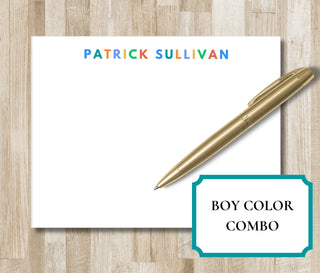 Personalized Colorful Child Stationery | Custom Kid Stationery | Stationary for Girls | Little Boy Notecards