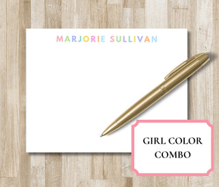 Personalized Colorful Child Stationery | Custom Kid Stationery | Stationary for Girls | Little Boy Notecards