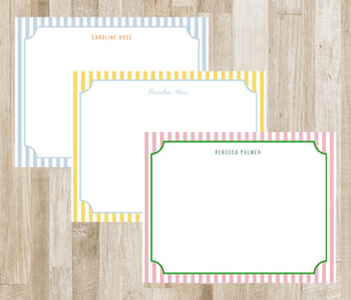 Personalized Stripe Stationery Set | Preppy Stationary | Classic Notecards
