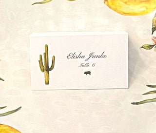 Saguaro Cactus Place-Cards | Wedding Placecards | Dinner Table Tents Seating Cards | Desert Cactus Table Tents | Exclusive Custom Artwork
