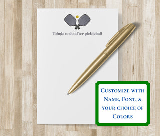 Personalized Pickleball Notepad | Pickle-ball Stationery / Stationary | Things to do after Pickleball | Pickelball gift
