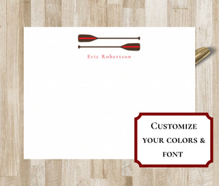 Rowing Oars Stationery Set / Stationary | Crew Notecards | Crew Team Gift | Personalized Rowing Team Notecards