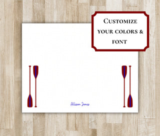 Rowing Oars Stationery Set / Stationary | Crew Notecards | Crew Team Gift | Personalized Rowing Team Notecards