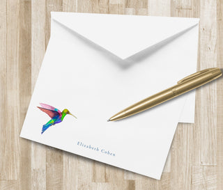 Personalized Hummingbird Stationery / Bird Stationary | Colorful Hummingbird Notecards | Audubon Stationary | Bird Lover Watcher Gift