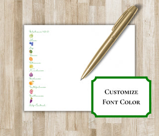 The Fruits of the Spirit Personalized Stationery / Stationary | Galatians 5:22-23 Notecards | Custom Christian Stationery
