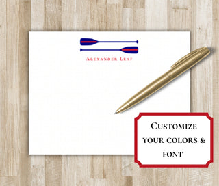 Rowing Oars Stationery Set / Stationary | Crew Notecards | Crew Team Gift | Personalized Rowing Team Notecards