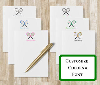 Personalized Tennis Racket Notepad | Tennis Racquet Stationery / Stationary | Mens Women's Tennis Gift | Tennis Team Tennis Partner Gift