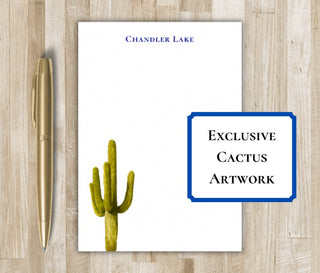 Personalized Cactus Notepad | Saguaro Cactus Artwork | Arizona Gift | Desert Stationery | Exclusive Cactus Watercolor