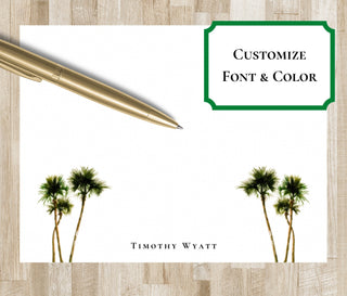 Palm Tree Stationery Set / Personalized Stationary Set | Florida Notecards | Coastal Notecards | Florida Stationery | Coastal Stationery