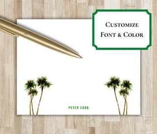 Palm Tree Stationery Set / Personalized Stationary Set | Florida Notecards | Coastal Notecards | Florida Stationery | Coastal Stationery
