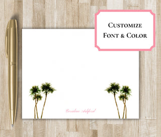 Palm Tree Stationery Set / Personalized Stationary Set | Florida Notecards | Coastal Notecards | Florida Stationery | Coastal Stationery
