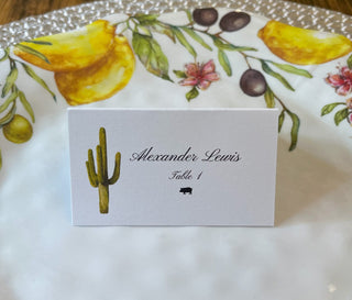 Saguaro Cactus Place-Cards | Wedding Placecards | Dinner Table Tents Seating Cards | Desert Cactus Table Tents | Exclusive Custom Artwork