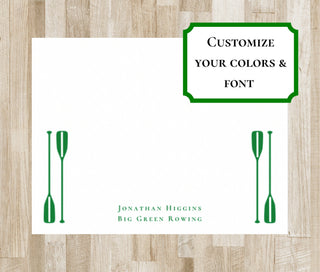 Rowing Oars Stationery Set / Stationary | Crew Notecards | Crew Team Gift | Personalized Rowing Team Notecards