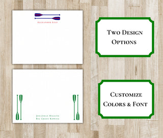 Rowing Oars Stationery Set / Stationary | Crew Notecards | Crew Team Gift | Personalized Rowing Team Notecards