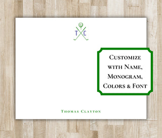 Personalized Golf Stationery / Stationary | Golfing Notecards | Golfer Gift | Mens & Women's Golf Gift | Monogram Stationery with Initials