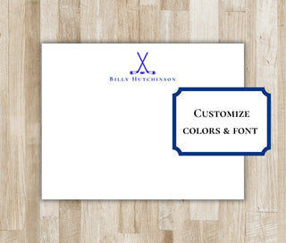 Personalized Ice Hockey Stationery Set / Stationary | Ice Hockey Sticks Notecards | Hockey Team Gift | Ice Hockey Gift