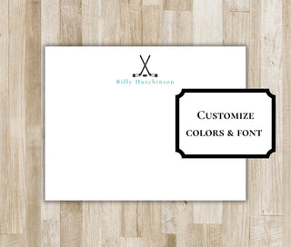 Personalized Ice Hockey Stationery Set / Stationary | Ice Hockey Sticks Notecards | Hockey Team Gift | Ice Hockey Gift
