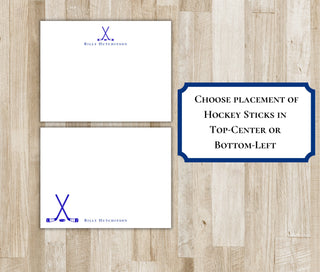 Personalized Ice Hockey Stationery Set / Stationary | Ice Hockey Sticks Notecards | Hockey Team Gift | Ice Hockey Gift