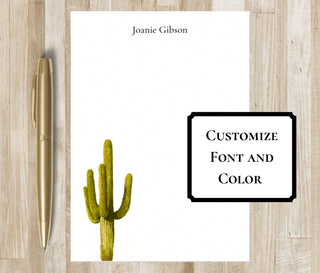 Personalized Cactus Notepad | Saguaro Cactus Artwork | Arizona Gift | Desert Stationery | Exclusive Cactus Watercolor