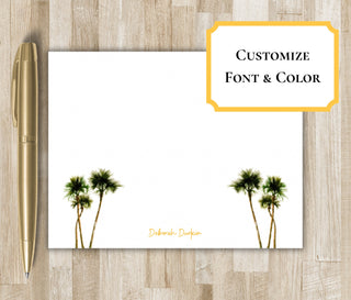 Palm Tree Stationery Set / Personalized Stationary Set | Florida Notecards | Coastal Notecards | Florida Stationery | Coastal Stationery