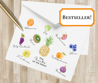 Fruits of the Spirit Notecards | Fruit of the Spirit Folded Stationery / Stationary | Bible Stationery | Christian Stationary