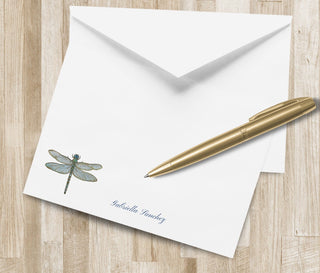 Personalized Dragonfly Stationery Set | Dragon fly Stationary | Dragonfly Notecards | Elegant Gift Idea