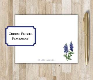 Personalized Bluebonnet Stationery Set | Texas Bluebonnet Notecards | Texas Gift | Bluebonnet Flower Stationary