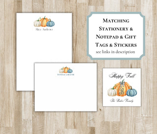 Fall Pumpkin Stationery Set | Fall Notecards | Autumn Stationary | Halloween Stationery | Teacher Gift | Teacher Stationery Set