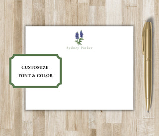 Personalized Bluebonnet Stationery Set | Texas Bluebonnet Notecards | Texas Gift | Bluebonnet Flower Stationary