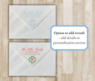 Monogram Wreath Christmas Card | Holiday Photo Card | Preppy Christmas Card | Monogram Portrait Xmas Card | Digital File or Printed