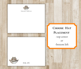 Personalized Cowgirl & Cowboy Hat Stationery | Cowboy Cowgirl Notecards | Texas / Arizona / Oklahoma / Tennessee / Rodeo Gift
