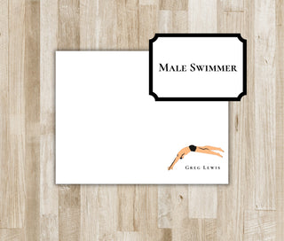 Boy or Girl Swimming Stationery Set / Swim Stationary | Swimmer Notecards | Male or Female Swimmer Gift | Swimming Team Gift