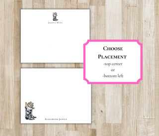 Personalized Cowgirl Boots & Cowboy Hat Stationery | Cowboy Boots Notecards | Texas / Arizona / Oklahoma / Tennessee Gift