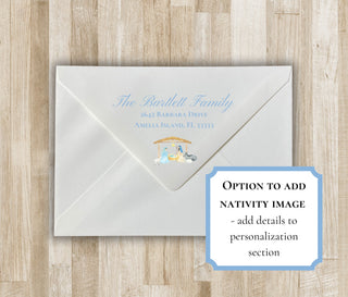 Family Nativity Christmas Card - Landscape or Portrait 2 Sides